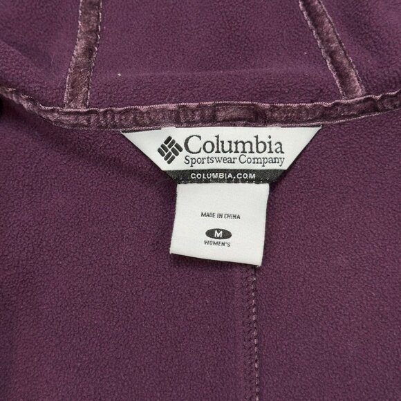 Columbia Womens Purple Full Zip Fleece Jacket Lined Pockets Hooded Size Medium - Picture 8 of 14